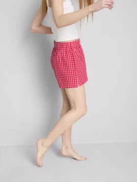 Woven cotton pajama shorts