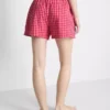 Woven cotton pajama shorts
