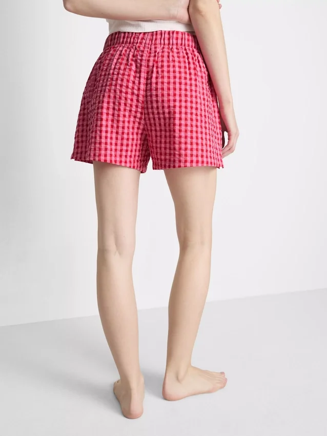 Woven cotton pajama shorts