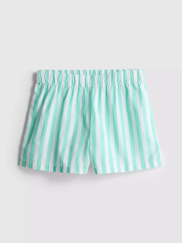 Woven cotton pajama shorts