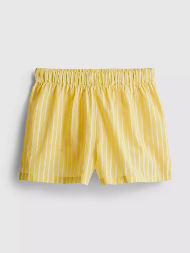 Woven cotton pajama shorts
