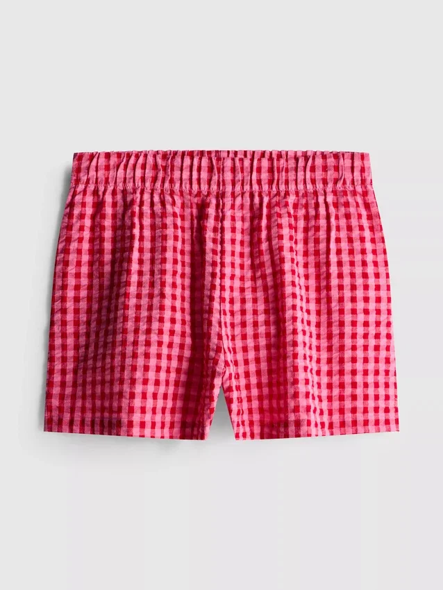 Woven cotton pajama shorts