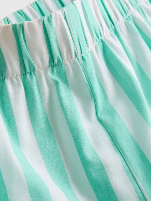 Woven cotton pajama shorts