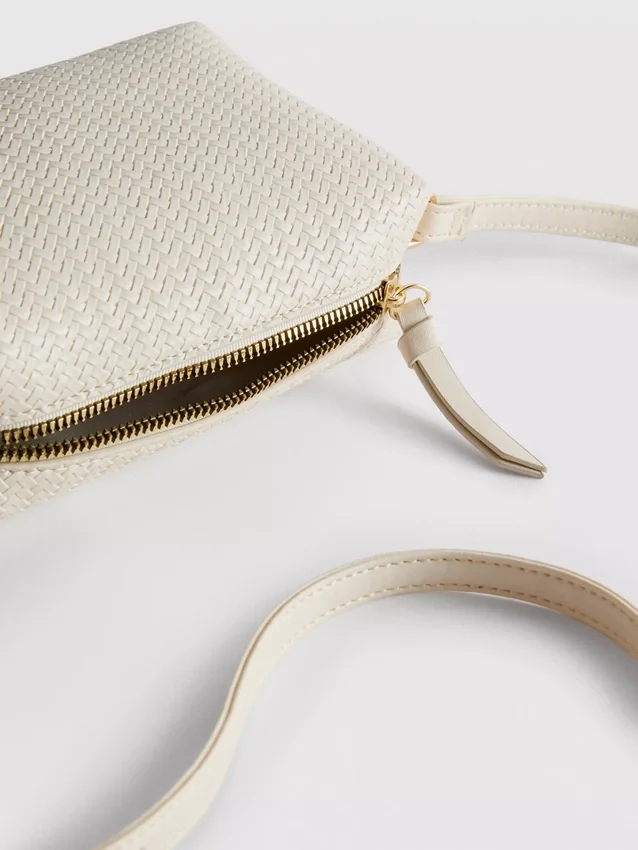 Woven-effect crossbody bag
