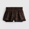 Woven leopard running shorts