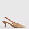 Woven mesh pointed court heels