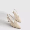 Woven mesh pointed court heels