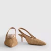 Woven mesh pointed court heels