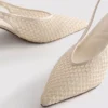 Woven mesh pointed court heels