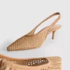 Woven mesh pointed court heels