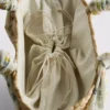 Woven straw midi bucket bag