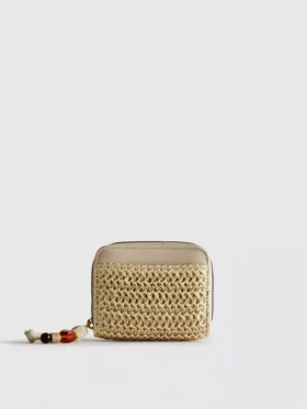 Woven zip-up purse