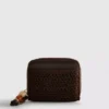 Woven zip-up purse
