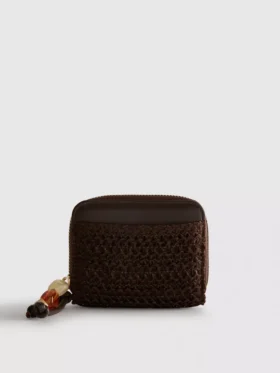 Woven zip-up purse