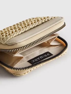 Woven zip-up purse