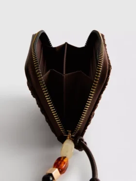 Woven zip-up purse