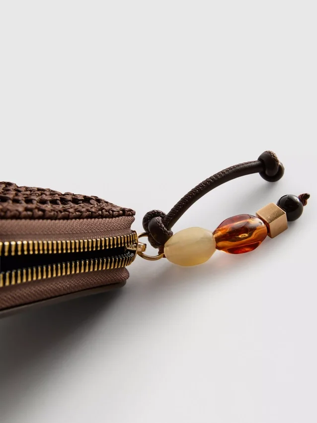 Woven zip-up purse