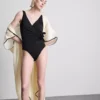 Wrap body-control swimsuit