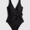 Wrap body-control swimsuit