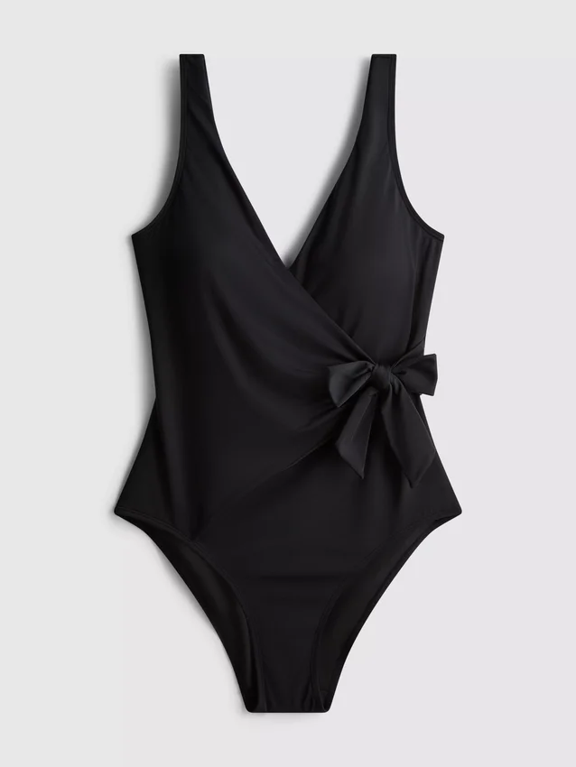 Wrap body-control swimsuit