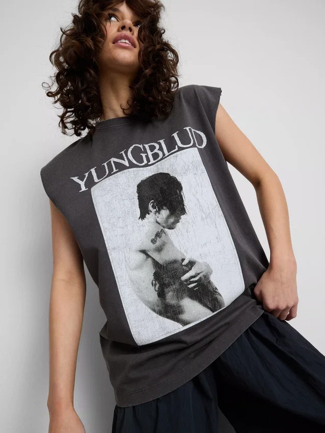 Yungblud cotton graphic tank top