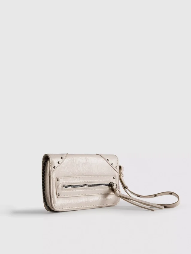 Zip around wristlet wallet