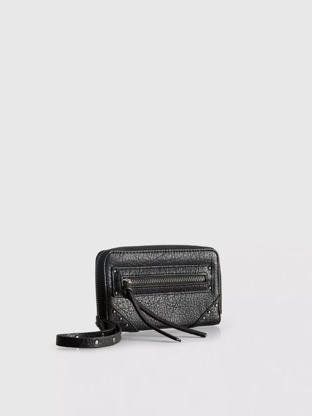 Zip around wristlet wallet