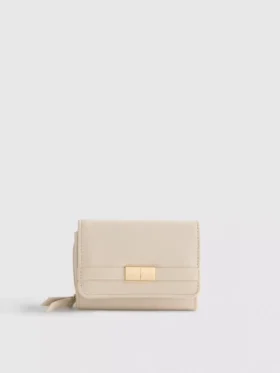Zip-up metallic detail wallet