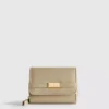 Zip-up metallic detail wallet