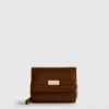 Zip-up metallic detail wallet