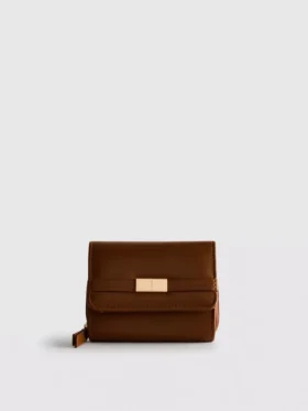Zip-up metallic detail wallet